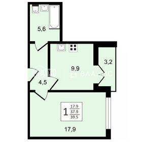 Квартира 39,5 м², 1-комнатная - изображение 1