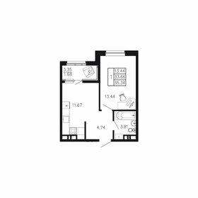 Квартира 35,3 м², 1-комнатная - изображение 1