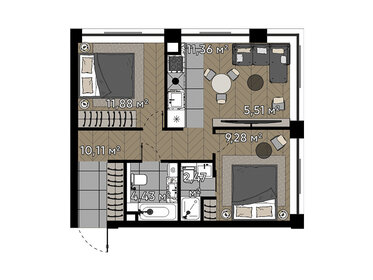 57,8 м², 3-комнатная квартира 35 400 000 ₽ - изображение 83