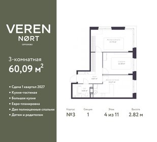 64,6 м², 3-комнатная квартира 9 578 719 ₽ - изображение 19