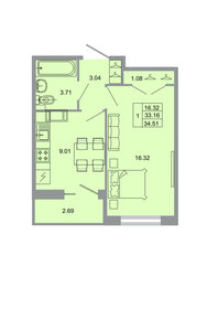 34 м², 1-комнатная квартира 5 610 000 ₽ - изображение 60