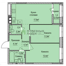 Квартира 58,4 м², 2-комнатная - изображение 1