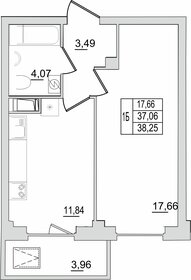 Квартира 38,3 м², 1-комнатная - изображение 1