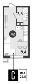 28,5 м², 1-комнатная квартира 3 900 000 ₽ - изображение 23