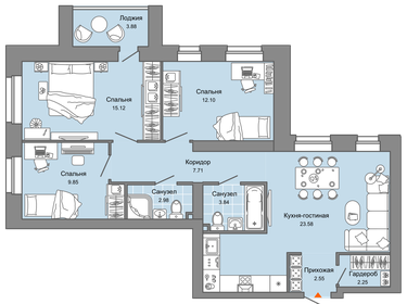 130,4 м², 4-комнатная квартира 18 000 000 ₽ - изображение 89
