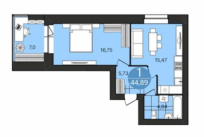 47,5 м², 1-комнатная квартира 4 976 100 ₽ - изображение 17