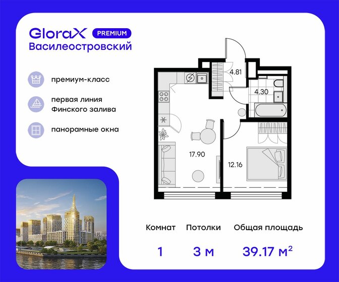 39,2 м², 1-комнатная квартира 13 179 999 ₽ - изображение 26