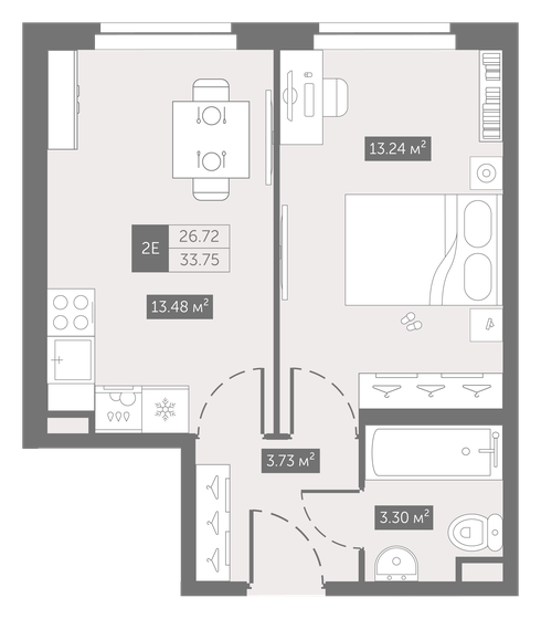 33,8 м², 1-комнатные апартаменты 5 591 430 ₽ - изображение 16