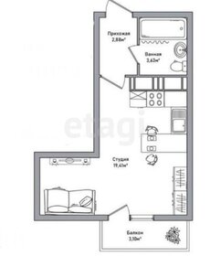 Квартира 27 м², студия - изображение 1