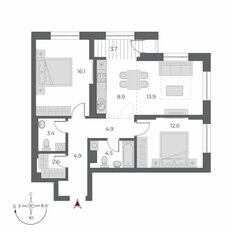 Квартира 75,1 м², 3-комнатная - изображение 2