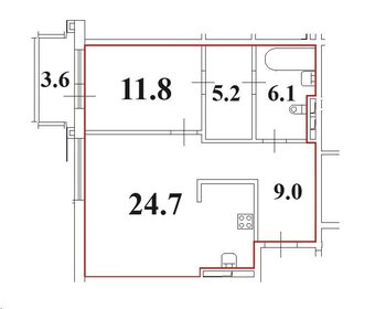 Квартира 56,8 м², 1-комнатная - изображение 1