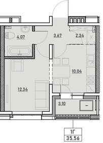 Квартира 35,6 м², студия - изображение 1