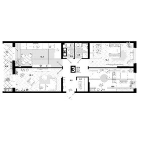 Квартира 83,7 м², 3-комнатная - изображение 1