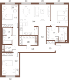 112,7 м², 3-комнатная квартира 37 950 000 ₽ - изображение 1