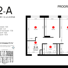 Квартира 51,3 м², 2-комнатная - изображение 3