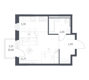 Квартира 29,8 м², студия - изображение 1