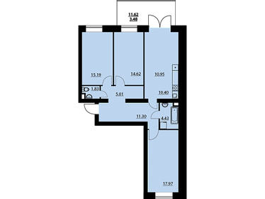 Квартира 95,8 м², 4-комнатная - изображение 1