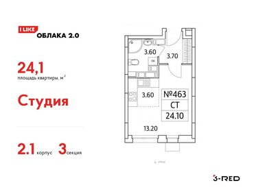 Квартира 24,1 м², студия - изображение 1