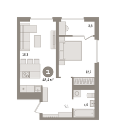 42,4 м², 2-комнатная квартира 3 450 000 ₽ - изображение 21