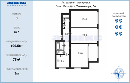 95,7 м², 3-комнатная квартира 26 800 000 ₽ - изображение 114