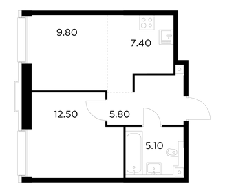 40 м², 2-комнатная квартира 24 600 000 ₽ - изображение 1