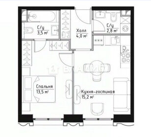 Квартира 39 м², 1-комнатная - изображение 1