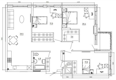 Квартира 116,7 м², 4-комнатная - изображение 1