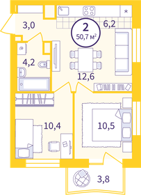 43,6 м², 2-комнатная квартира 6 100 000 ₽ - изображение 27