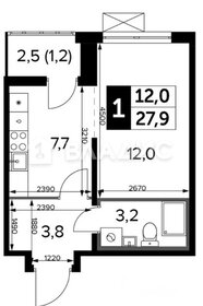 Квартира 27,9 м², 1-комнатная - изображение 2