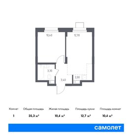 Квартира 35,3 м², 1-комнатные - изображение 1