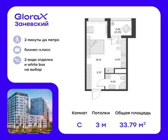 Квартира 33,8 м², студия - изображение 1