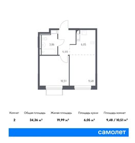 32,2 м², 1-комнатная квартира 9 766 421 ₽ - изображение 34