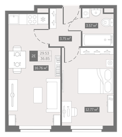 36,7 м², 1-комнатная квартира 9 510 000 ₽ - изображение 12