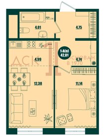 43,3 м², 1-комнатная квартира 6 400 000 ₽ - изображение 89