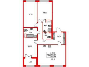 110,9 м², 3-комнатная квартира 36 176 000 ₽ - изображение 106