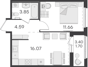 63 м², 3-комнатная квартира 8 500 000 ₽ - изображение 88