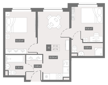 46,3 м², 2-комнатная квартира 6 999 000 ₽ - изображение 115