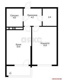 Квартира 40 м², 1-комнатная - изображение 1