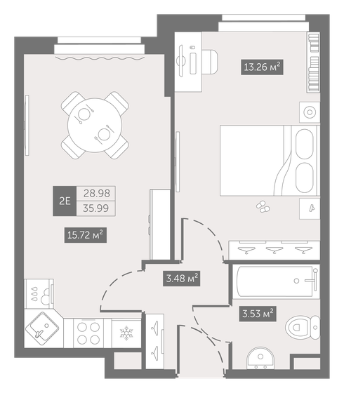 36 м², 1-комнатные апартаменты 5 963 975 ₽ - изображение 51