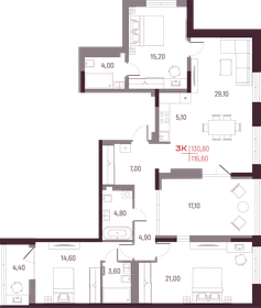 115,2 м², 3-комнатная квартира 15 000 000 ₽ - изображение 48