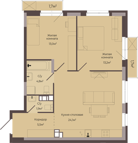 55 м², 2-комнатная квартира 11 190 000 ₽ - изображение 117