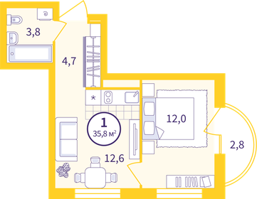 33,1 м², 1-комнатная квартира 5 100 000 ₽ - изображение 45