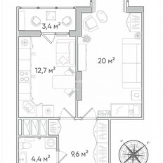 Квартира 50,1 м², 1-комнатная - изображение 3