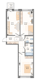 Квартира 68,2 м², 2-комнатная - изображение 1