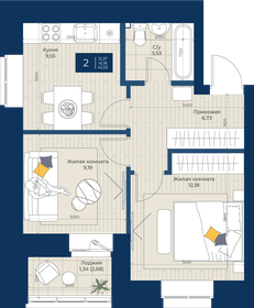 43,5 м², 2-комнатная квартира 2 930 000 ₽ - изображение 55