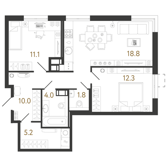 63,2 м², 2-комнатная квартира 16 846 492 ₽ - изображение 1