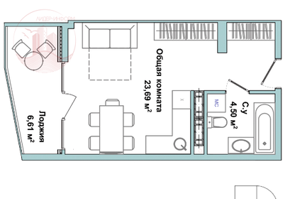 41,8 м², 1-комнатные апартаменты 7 860 000 ₽ - изображение 1