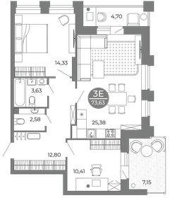 80,6 м², 3-комнатная квартира 8 800 000 ₽ - изображение 57