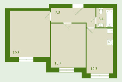 45,3 м², 2-комнатная квартира 3 390 000 ₽ - изображение 6