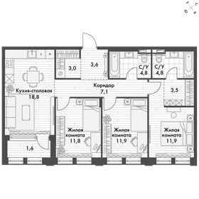 78 м², 4-комнатная квартира 19 500 000 ₽ - изображение 48